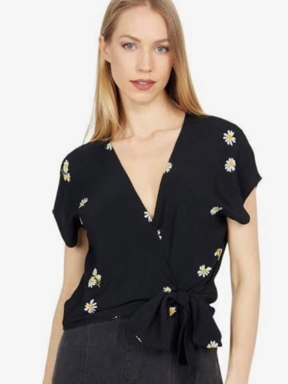 Madewell Daisy Print Wrap Top small